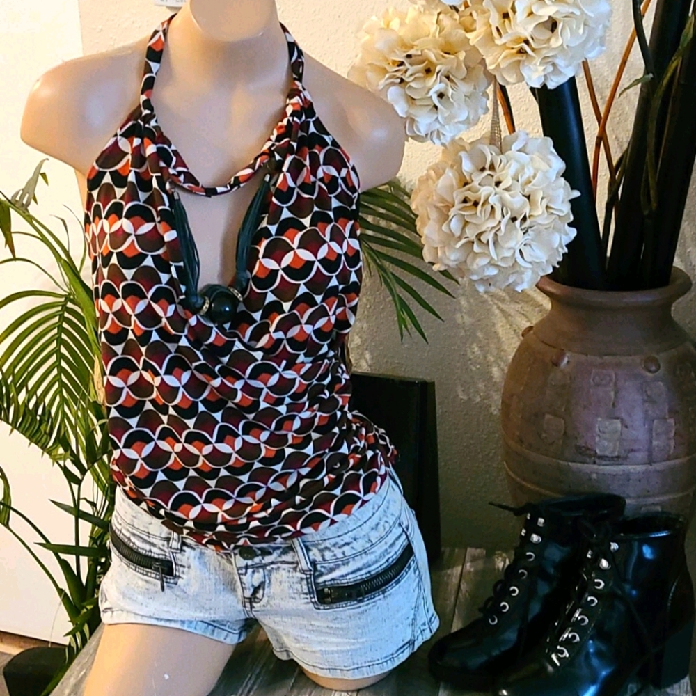 Sale Bo Ho Medium Top Mod Retro Multi Top - image 1